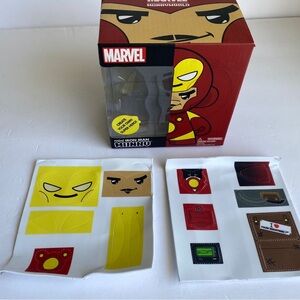 Munnyworld Marvel Munny REPLACEMENT BOX AND DECALS *ONLY* Iron Man Stickers